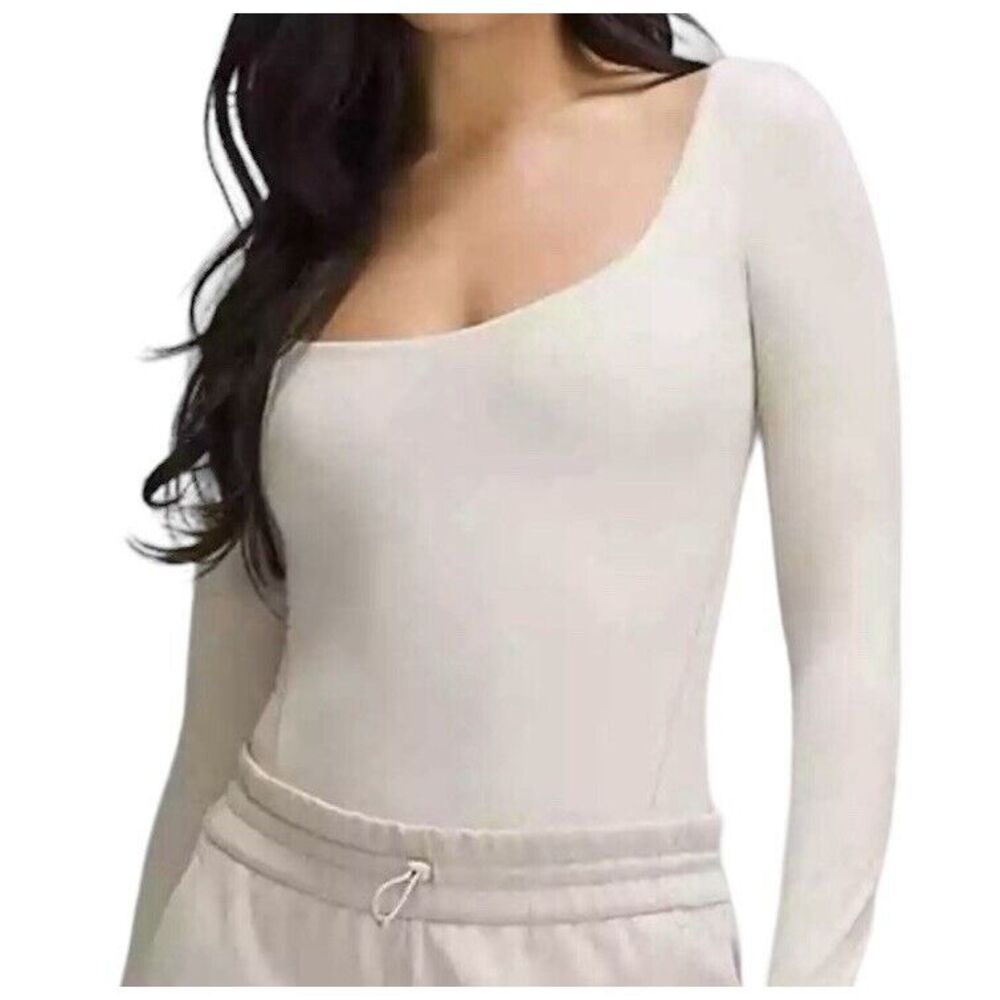 Lululemon Bodysuit Women's Medium Ultra-Soft Nulu Square-Neck Long-Sleeve NWT
